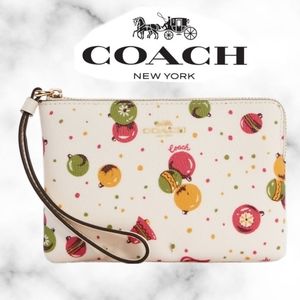 Coach Wristlet With Ornament Print